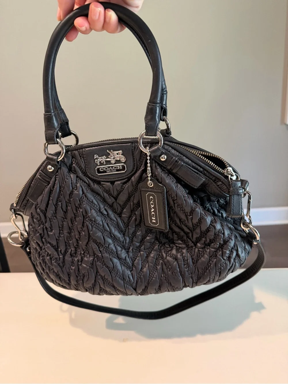 Coach Madison Quilted Chevron Nylon Sophia 70th Anniversary Bag #18637